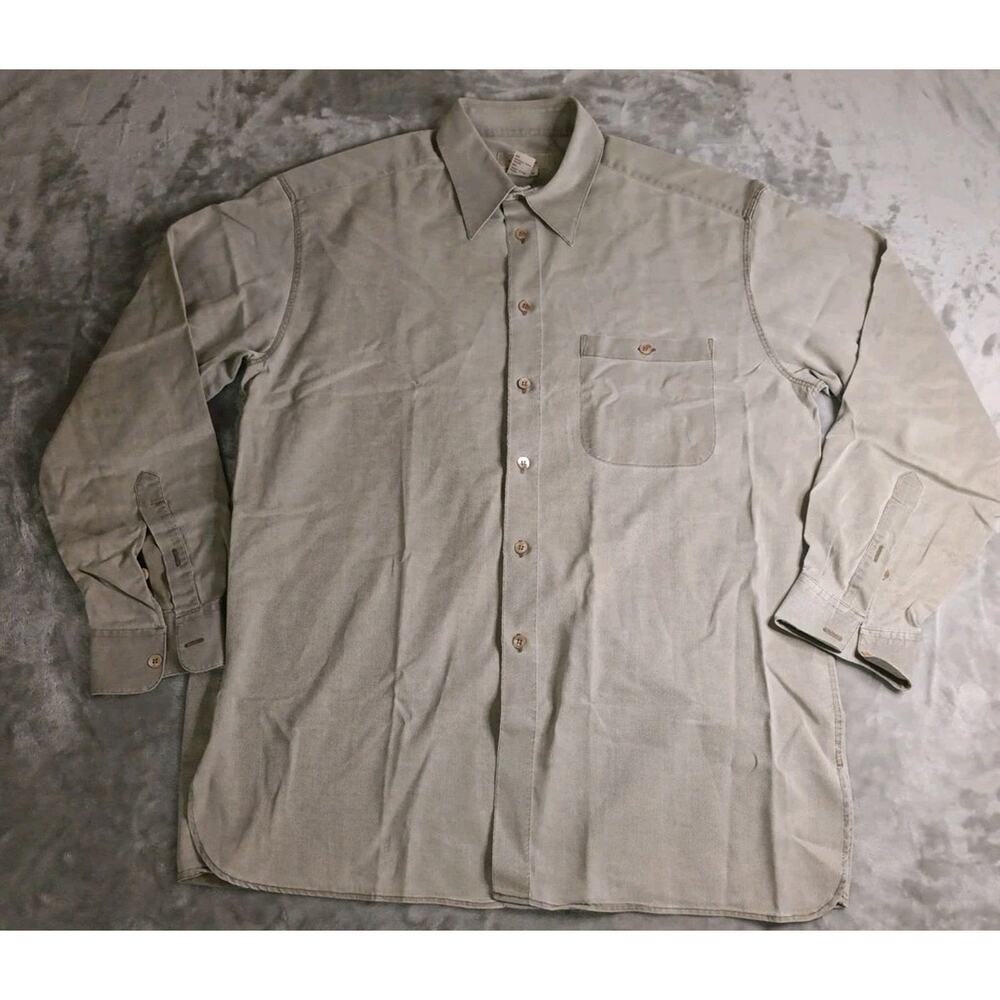 Ermenegildo Zegna Long Sleeve Button Up Shirt Mens XL Rayon Cotton Italy Made